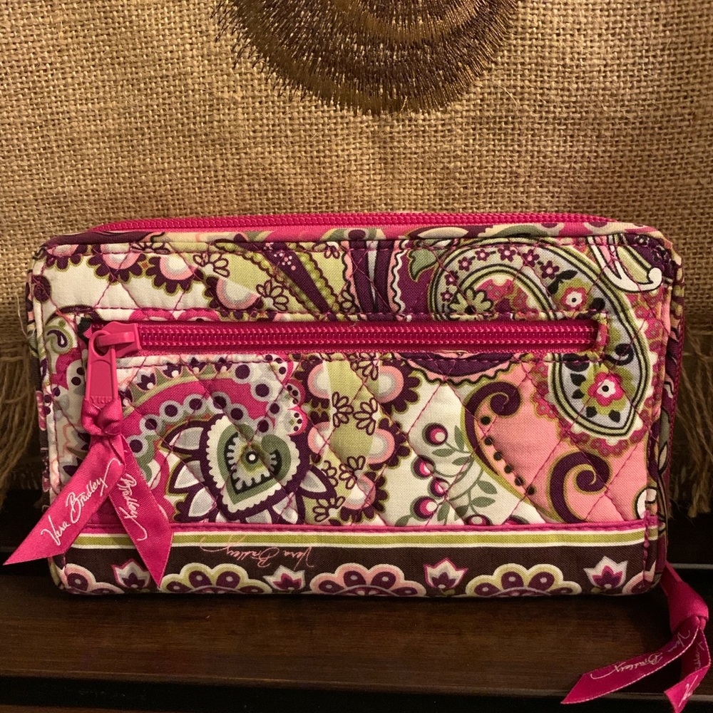 Vera Bradley Morgan Bag-Very Berry Paisley Print with Wallet and Change Purse - Picture 12 of 16